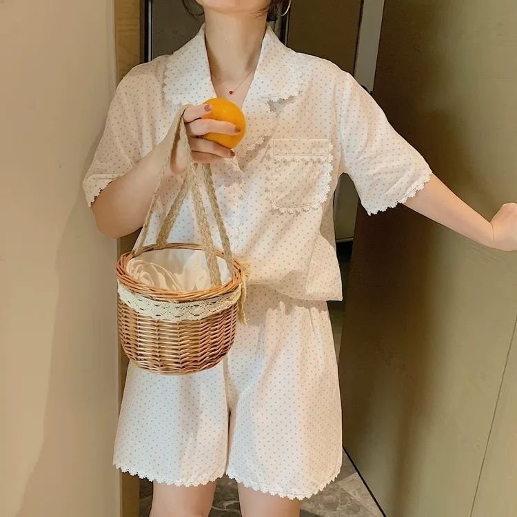 Women’s New Loose Simple Polka Dot Loungewear Suit