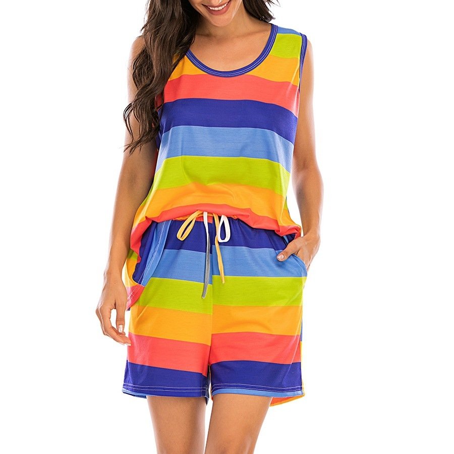 Womens Rainbow Set Night Lounge wear