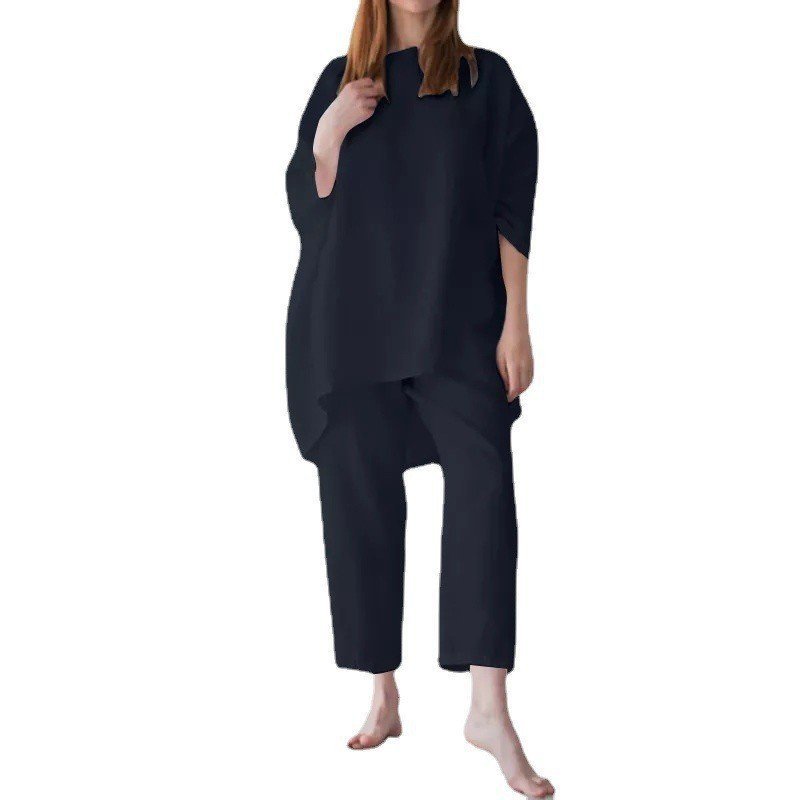Women’s Loose Fitting Fashion Casual Cotton And Linen Two Sets