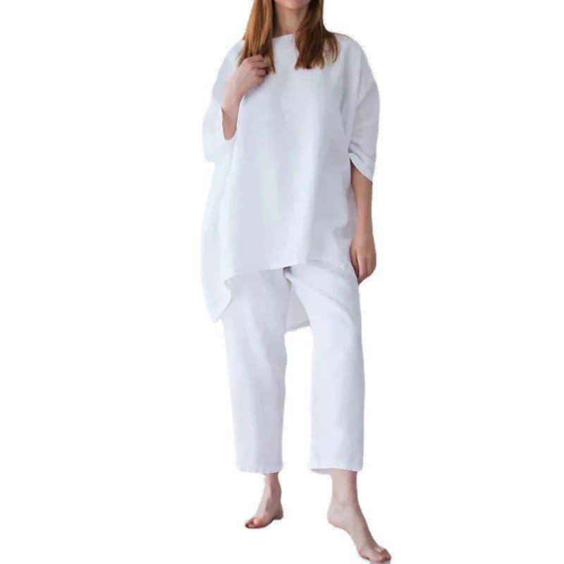 Women’s Loose Fitting Fashion Casual Cotton And Linen Two Sets