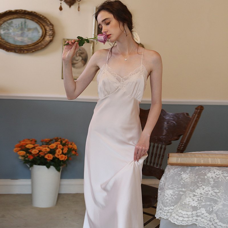 Women’s Fashion Simple Halter Lace Loungewear Set