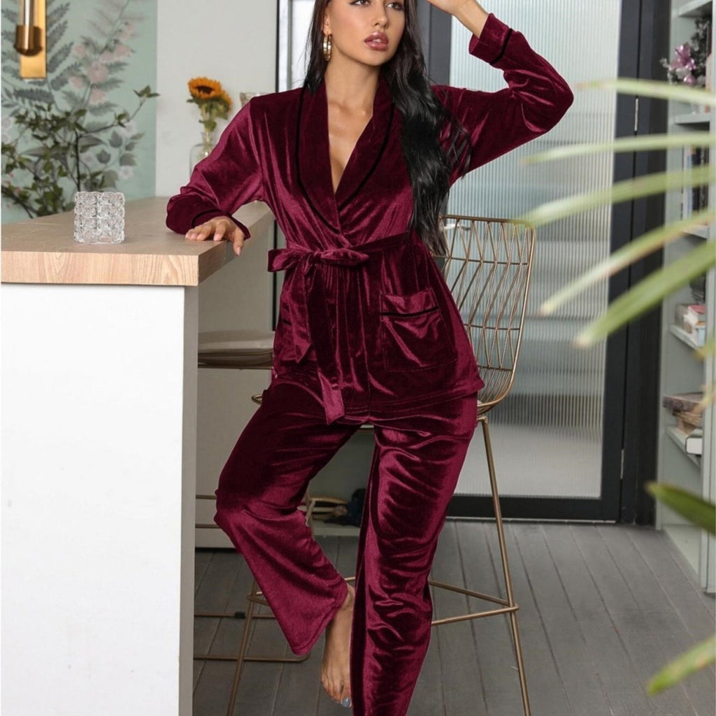 Women’s Pajamas Fleece-lined Thickened Loungewear Suit