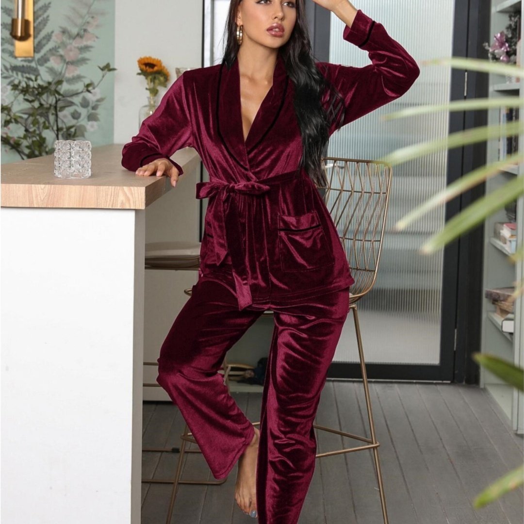 Women’s Pajamas Fleece-lined Thickened Loungewear Suit