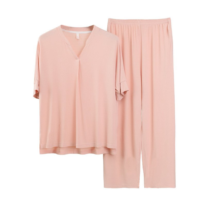 Women’s Modal Short Sleeve Cropped Pants Loungewear Set