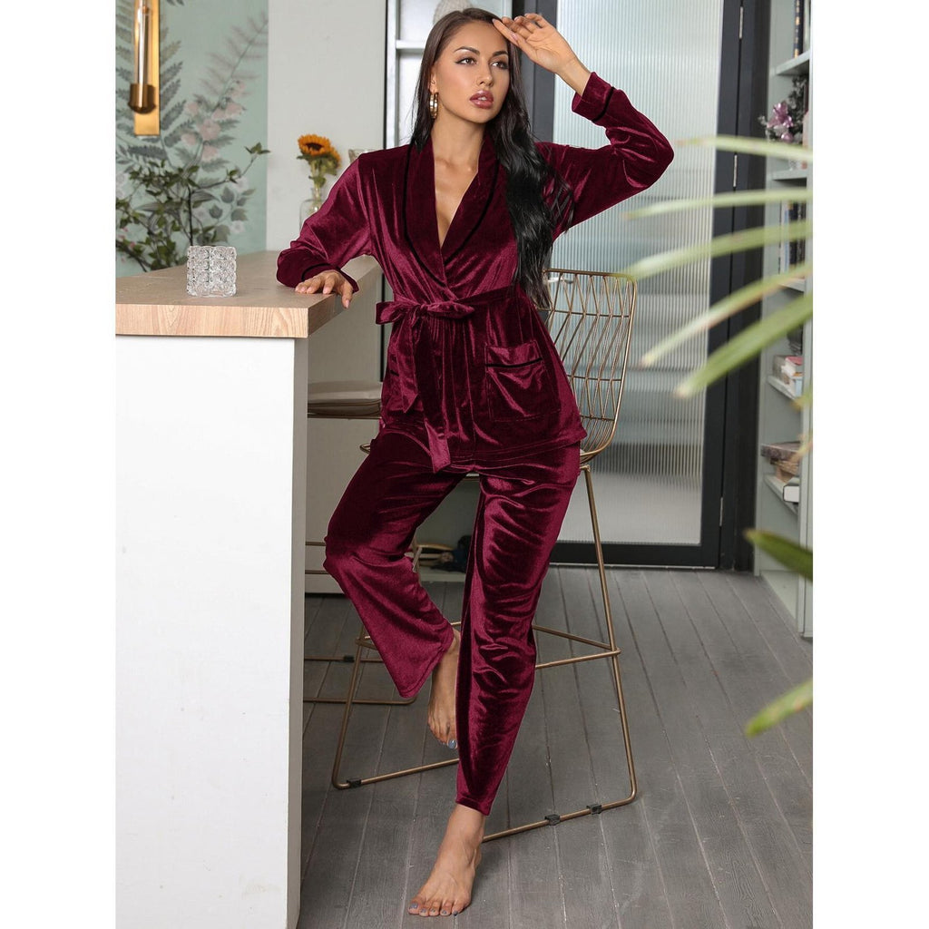 Women’s Pajamas Fleece-lined Thickened Loungewear Suit